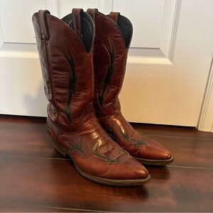 Size 9 Men’s Code West Brown Leather Vintage Cowboy Boots
